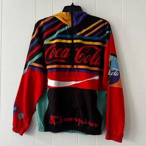 Champion x Coca Cola Logo Print Windbreaker Jacket Size XS